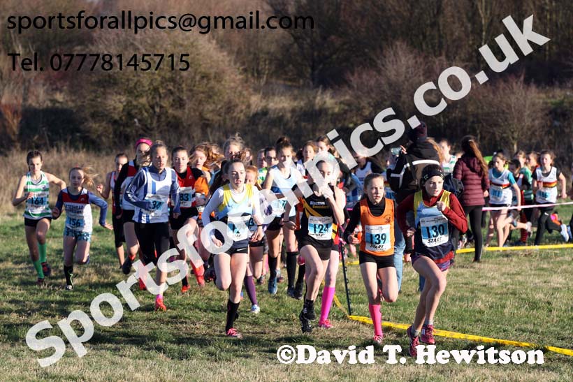 Girls under-13s North Eastern Cross Country, 2018 Northern Cross Country Champs., Wrekenton, Gateshead. Photo:  David T. Hewitson/Sports for All Pics